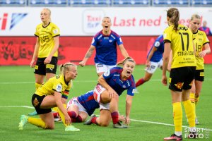 Toppseriekamp i fotball mellom Vålerenga og LSK Kvinner på Intility Arena onsdag 13. september 2023. Foto: Morten Mitchell Larød / SPORTFOTO