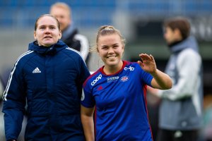 230415 Olaug Tvedten of Vålerenga after the Toppserien football match between Vålerenga and Avaldsnes on April 15, 2023 in Oslo. Photo: Vegard Grøtt / BILDBYRÅN / kod VG / VG0438