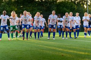 Får vi se lignende jubelscener på lørdag? Her fra 1-2 kampen mot Røa. Foto: Morten Mitchell Larød / SPORTFOTO