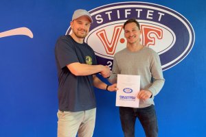 Smartfish (Brede Csiszar t.h) har gått inn en samarbeidsavtale med Vålerengas Fotball (Jens A. Dalsegg t.v)Foto: Vålerenga Fotball