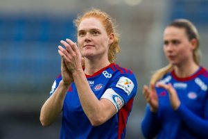 230415 Stine Ballisager Pedersen of Vålerenga after the Toppserien football match between Vålerenga and Avaldsnes on April 15, 2023 in Oslo. Photo: Vegard Grøtt / BILDBYRÅN / kod VG / VG0438