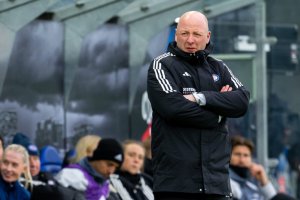 230415 Nils Lexerød, head coach of Vålerenga, during the Toppserien football match between Vålerenga and Avaldsnes on April 15, 2023 in Oslo. Photo: Vegard Grøtt / BILDBYRÅN / kod VG / VG0438