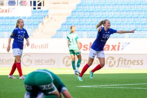 Synne Jensen scoret fire mål sist lagene møttes. Foto: Morten Mitchell Larød / SPORTFOTO