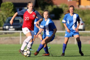 Emilie Østerås er for første gang tatt ut i Norges J19 tropp. Foto: Thomas Brekke Sæteren