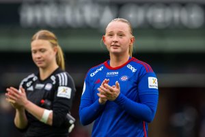 230415 Emma Iversen of Vålerenga after the Toppserien football match between Vålerenga and Avaldsnes on April 15, 2023 in Oslo. Photo: Vegard Grøtt / BILDBYRÅN / kod VG / VG0438