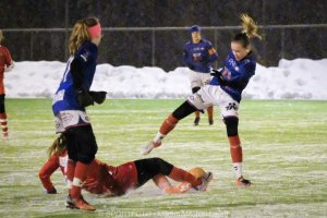 Første innledende kamp NM J16 2018 mot Røa. Kampen endte til slutt 14-0 til oss. Røa trakk seg senere fra NM. Foto: Morten Mitchell Larød