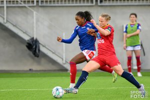 Toppseriekamp i fotball mellom Vålerenga og Røa på Intility Arena onsdag 10. mai 2023. Foto: Morten Mitchell Larød / SPORTFOTO