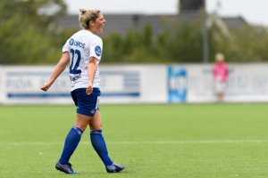 "Decki" jubler etter å ha scoret sitt første Vålerenga-mål borte mot Røa. Foto: Morten Mitchell Larød / Sportfoto
