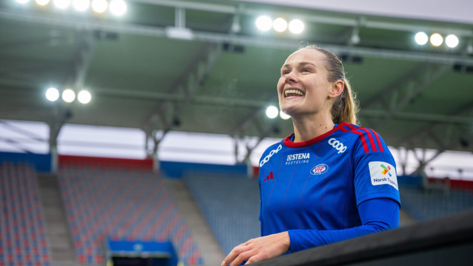 230415 Andrine Tomter of Vålerenga after the Toppserien football match between Vålerenga and Avaldsnes on April 15, 2023 in Oslo. Photo: Vegard Grøtt / BILDBYRÅN / kod VG / VG0438