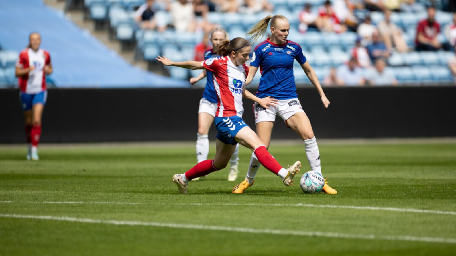 the Toppserien league game between Lyn and Vålerenga at Ullevaal Stadium in Oslo, Norway