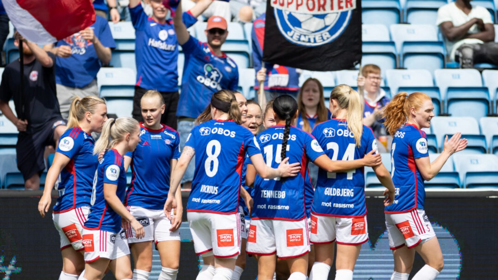 the Toppserien league game between Lyn and Vålerenga at Ullevaal Stadium in Oslo, Norway