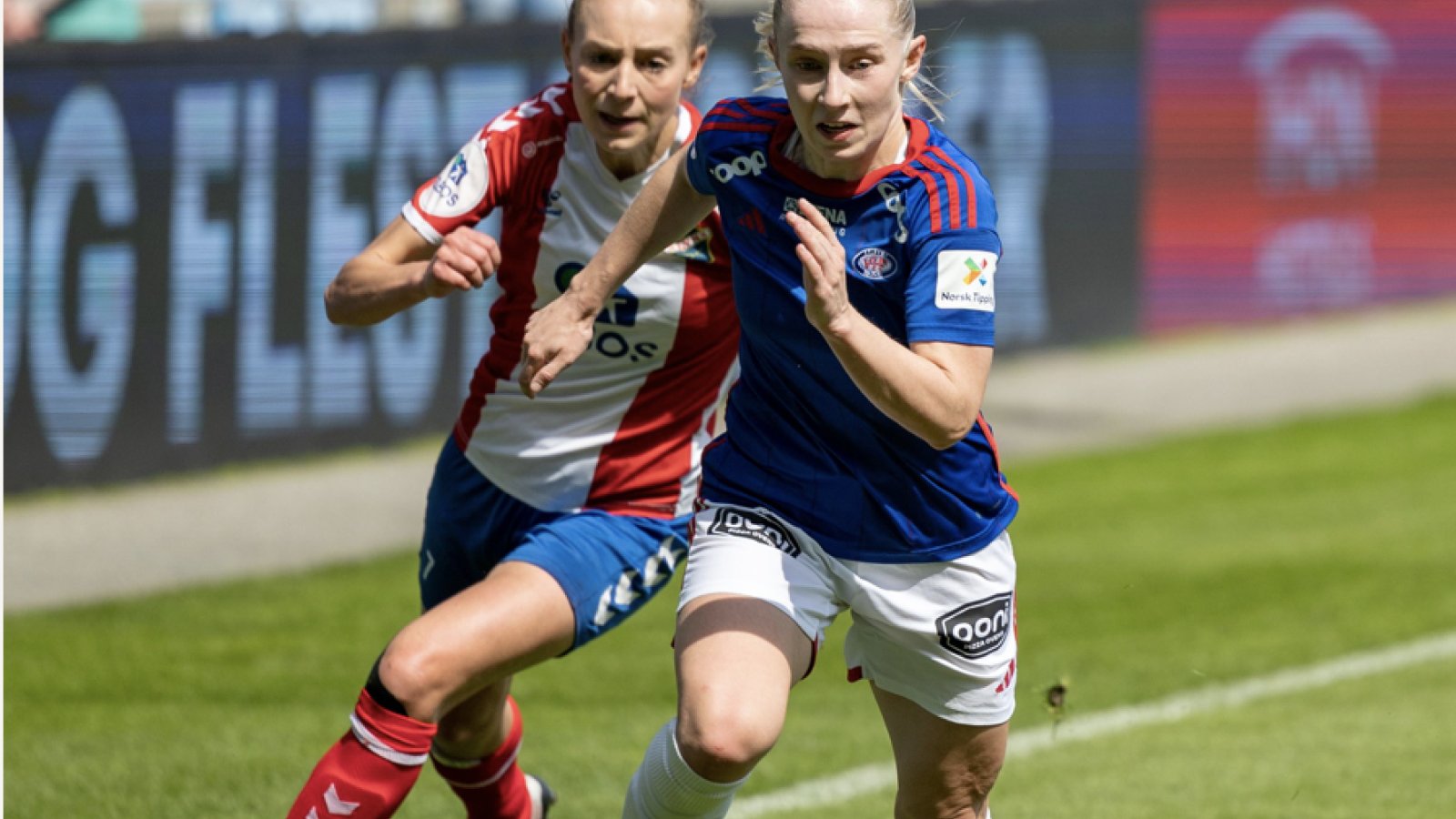 the Toppserien league game between Lyn and Vålerenga at Ullevaal Stadium in Oslo, Norway