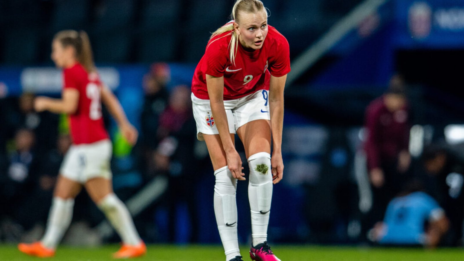 230215 Karina Sævik of Norway during the international friendly football match between Uruguay and Norway on February 15, 2023 in Angers. Photo: Vegard Grøtt / BILDBYRÅN / kod VG / VG0396