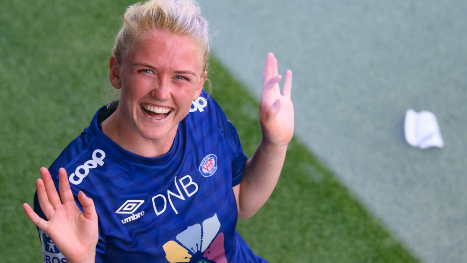 Rikke Marie Madsen i velkjent positur. Foto: Morten Mitchell Larød / SPORTFOTO