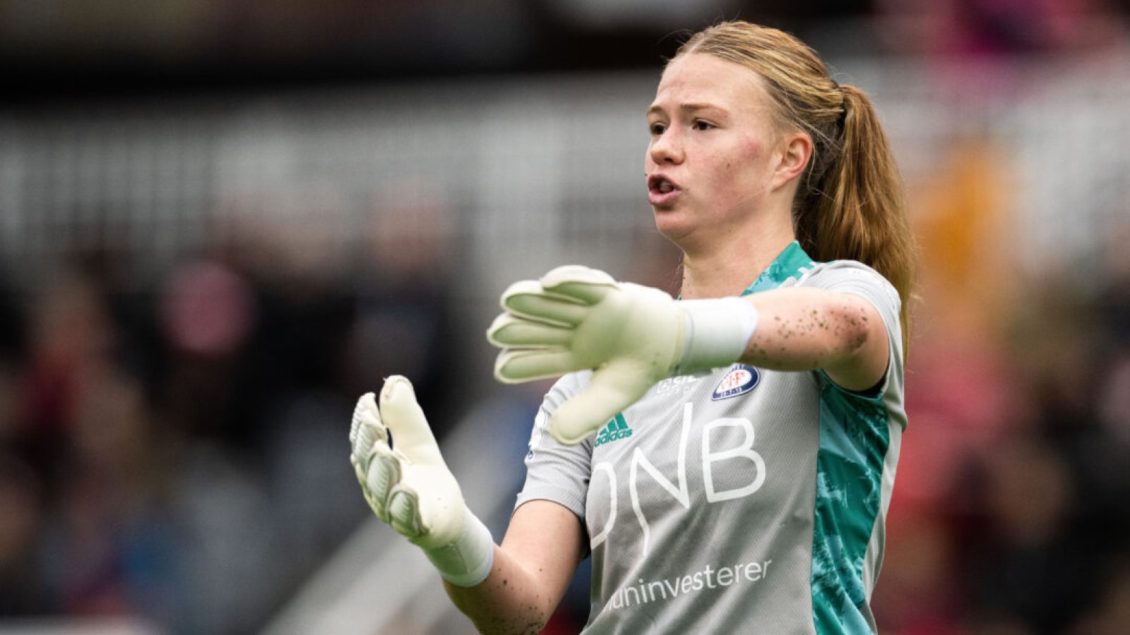 221030 Goalkeeper Jalen Justine Tompkins of Vålerenga during the Toppserien football match between Brann and Vålerenga on October 30, 2022 in Sandviken. Photo: Vegard Grøtt / BILDBYRÅN / kod VG / VG0372